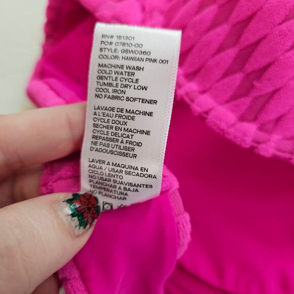 Good American Jacquard Demi Cup Bikini Top Hawaiian Pink Women's XLarge Beach - Picture 9 of 13